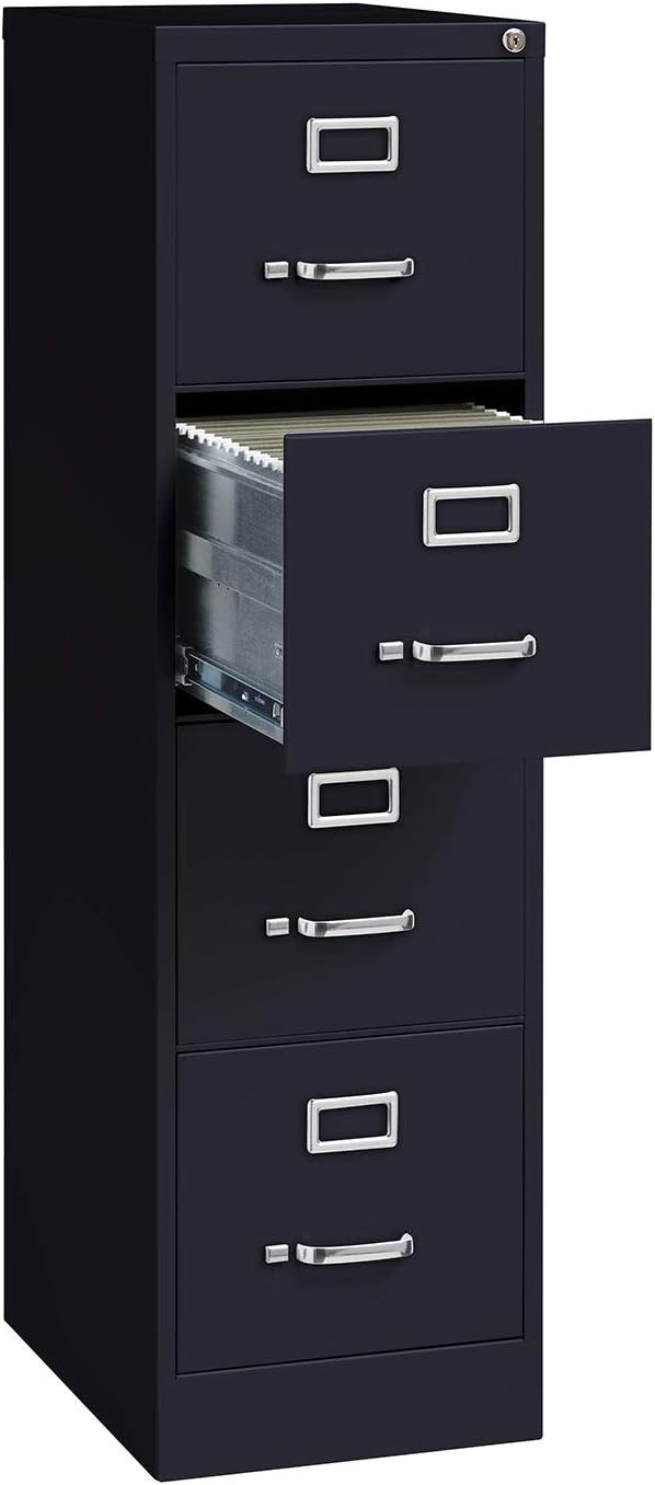 4-Drawer Vertical File Cabinet Black U831616
