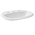 White Drop-In Oval Bathroom Sink with Overflow Drain Y4336