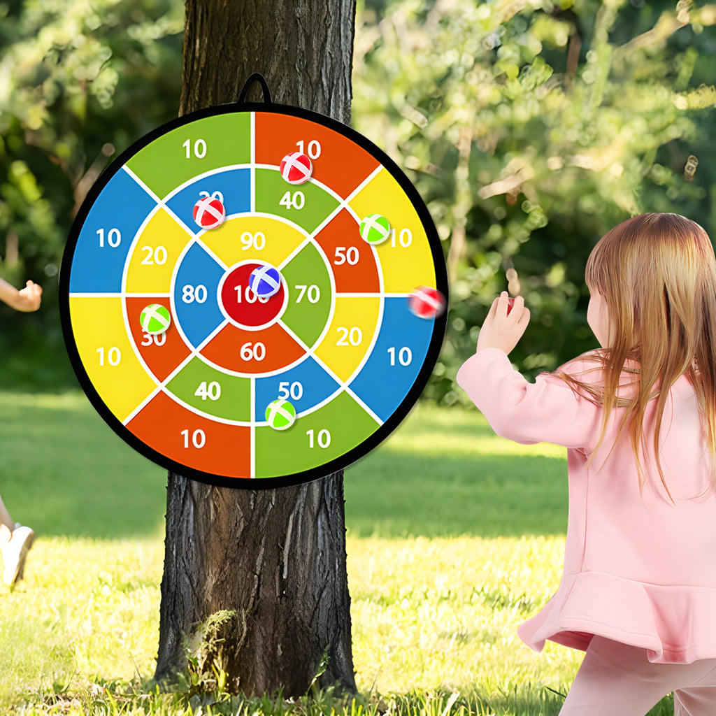 28" Double-Sided Dart Board with 12 Sticky Balls and 6 Darts F423