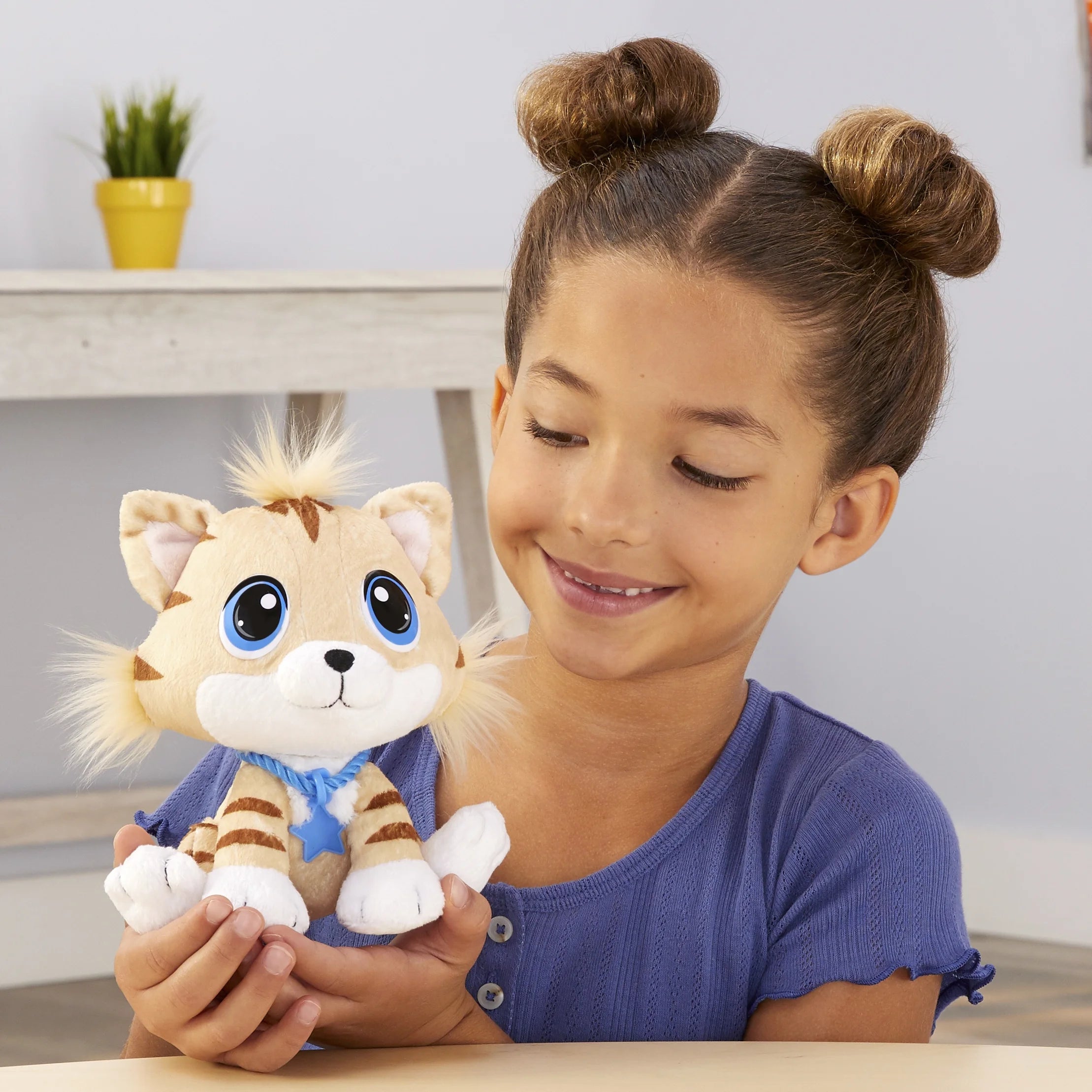 Tabby Kitten Soft Cuddly Plush Pet Toy with Collar L168620