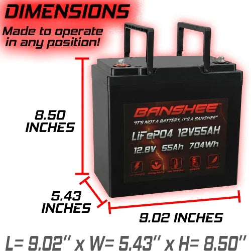 12V 55AH Lithium LiFePO4 Deep Cycle Battery 2 Pack P409