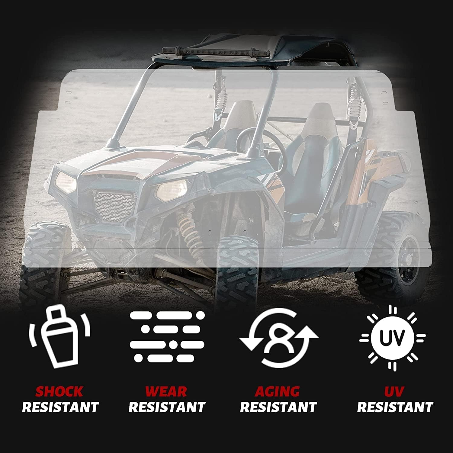 3-IN-1 Clear Flip Windscreen with Stretch Bracket F271