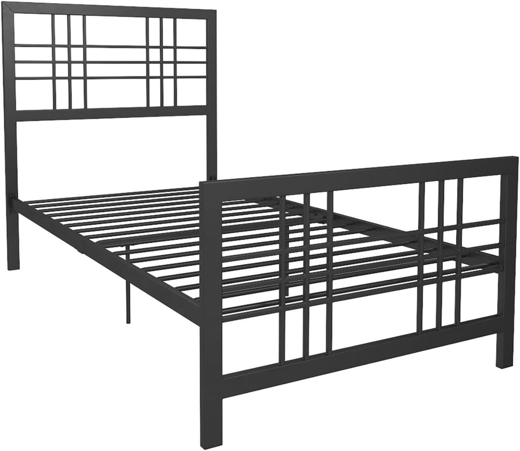 Twin Size Metal Bed Frame with Adjustable Storage L3283