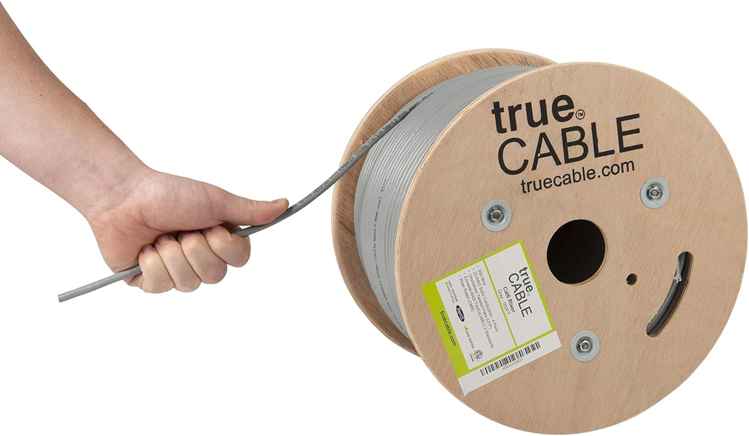 Cat6 Riser 500ft Blue 23AWG 4 Pair Solid Bare Copper Bulk Ethernet Cable V27472