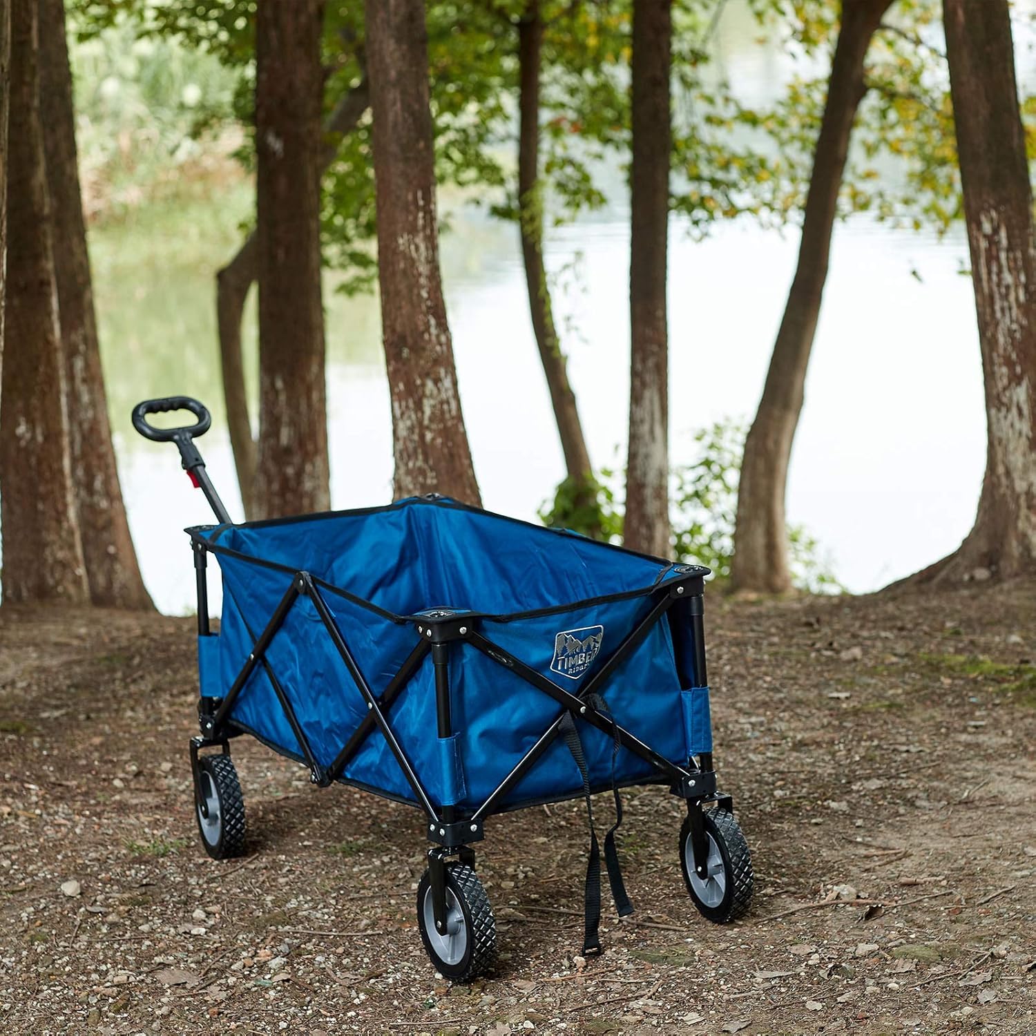Collapsible Outdoor Folding Wagon Cart with Side Bag Cup Holder L6158