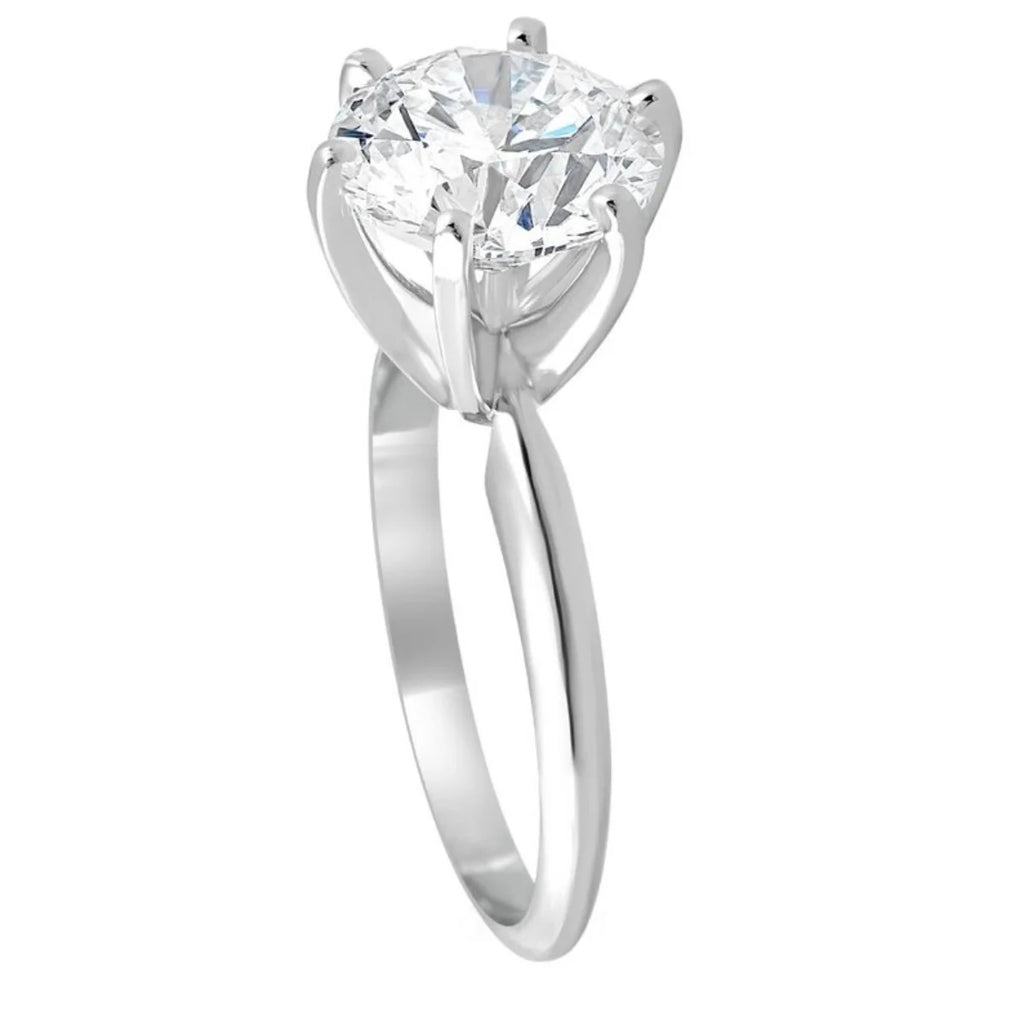14k White Gold Plated Solitaire Ring F29318