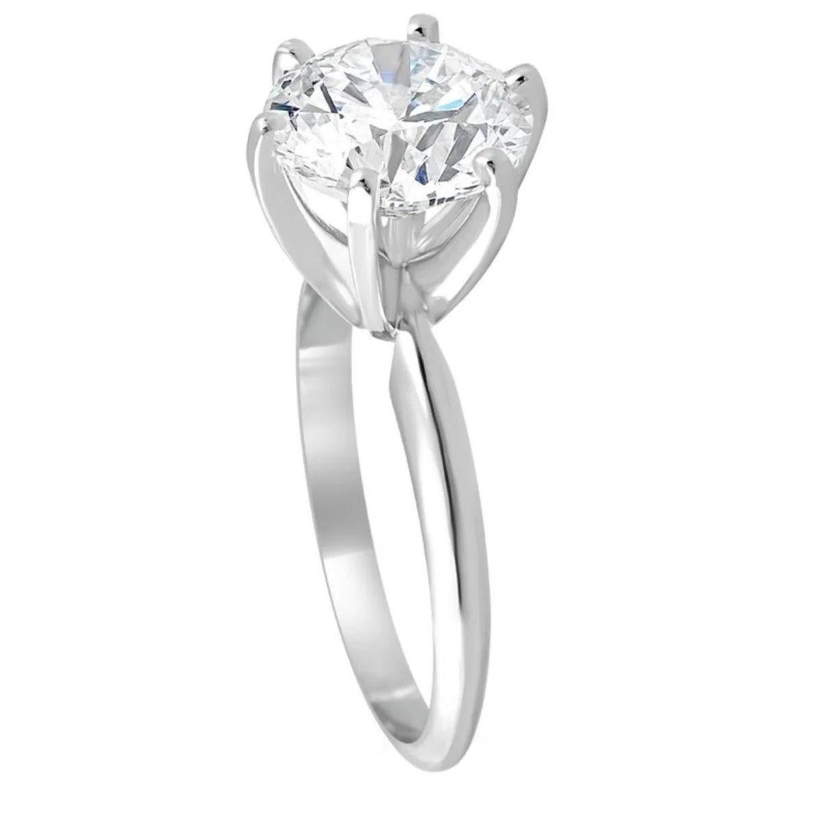 14k White Gold Plated Solitaire Ring F29318