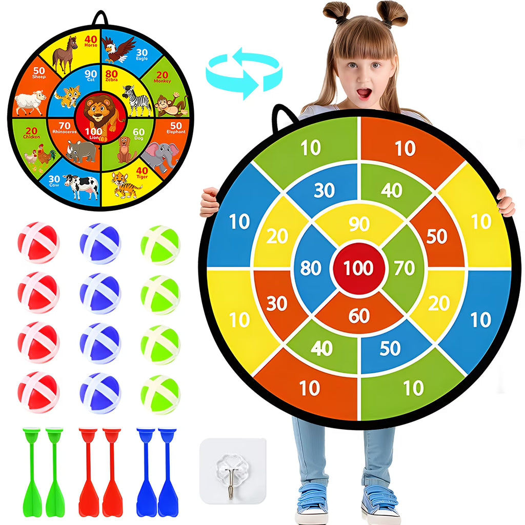 28" Double-Sided Dart Board with 12 Sticky Balls and 6 Darts F423