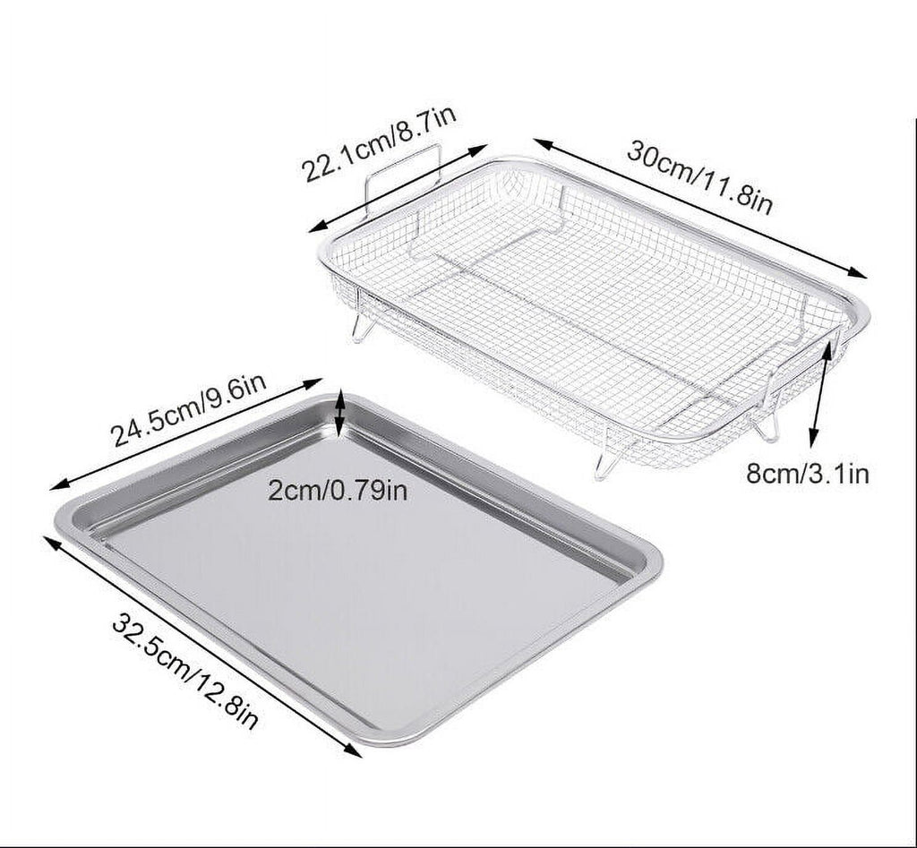 12.6inch Stainless Steel Air Fryer Basket & Tray Set Z7910