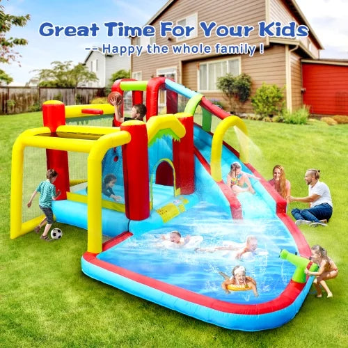 7 in1 Inflatable Water Park Bouncer with Splash Pool F9017