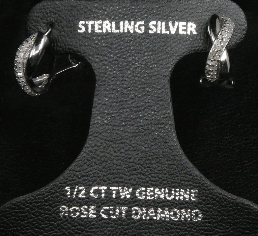 Sterling Silver Twist Hoop Earrings G1507
