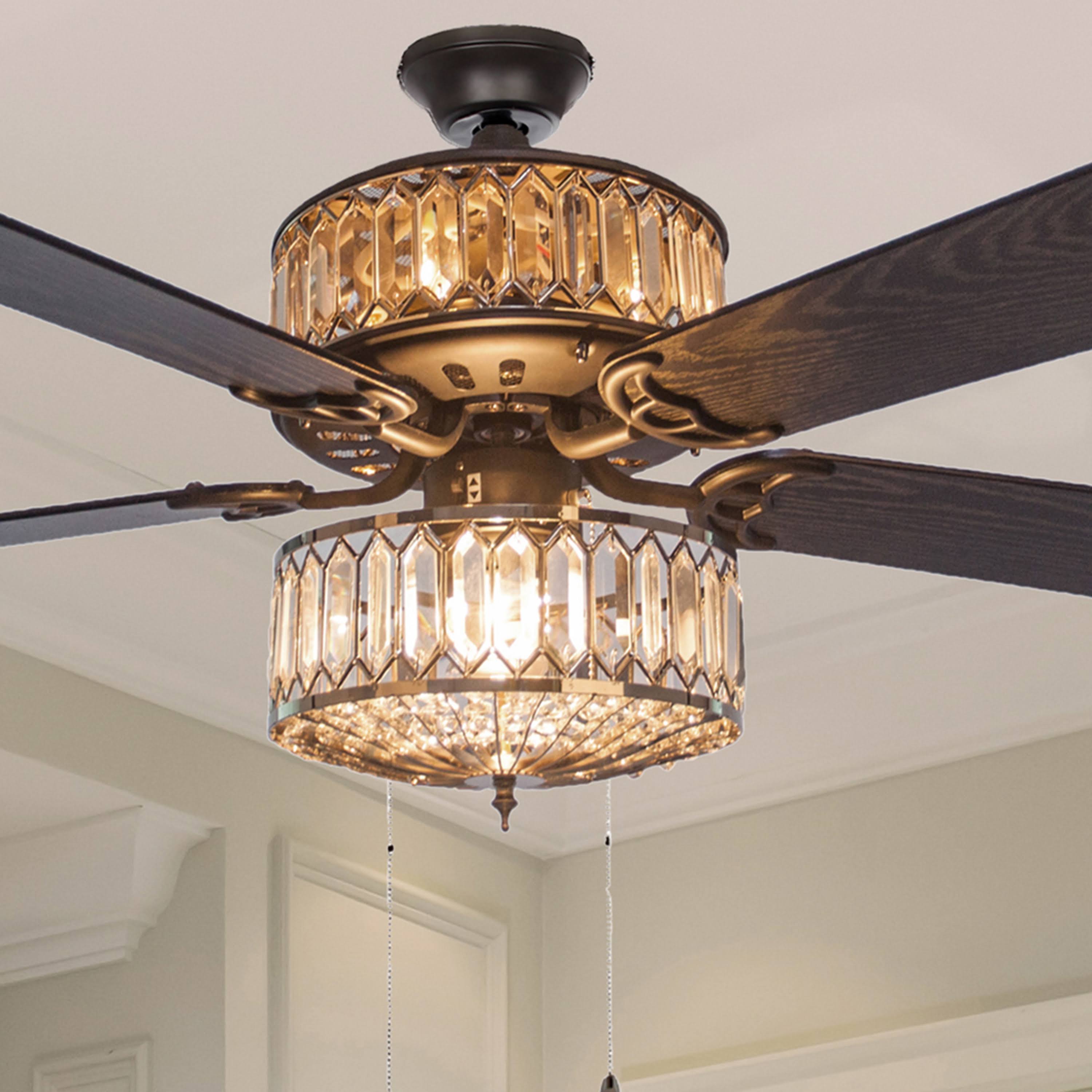 Silver Geometric Ceiling Fan X774815