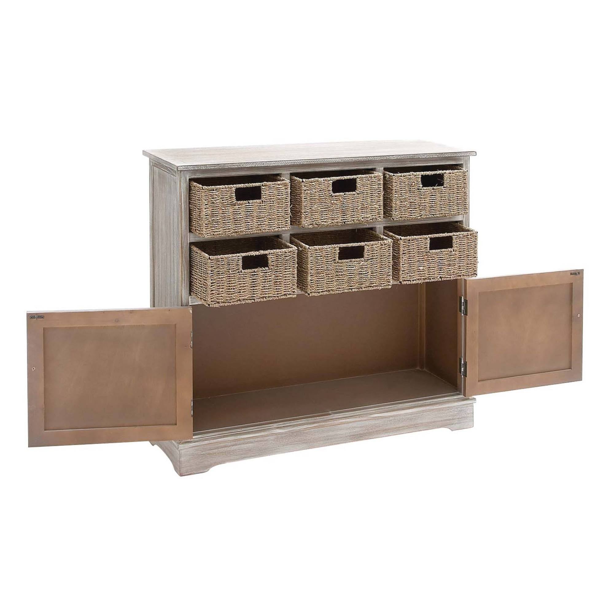 6 Basket Wood Cabinet K9039