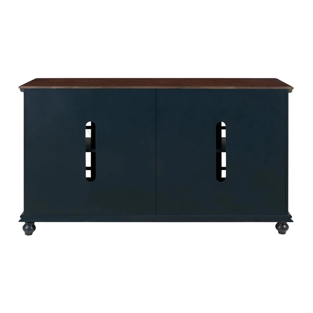 63" TV Stand Catalina Blue with Coffee Walnut Top V474802