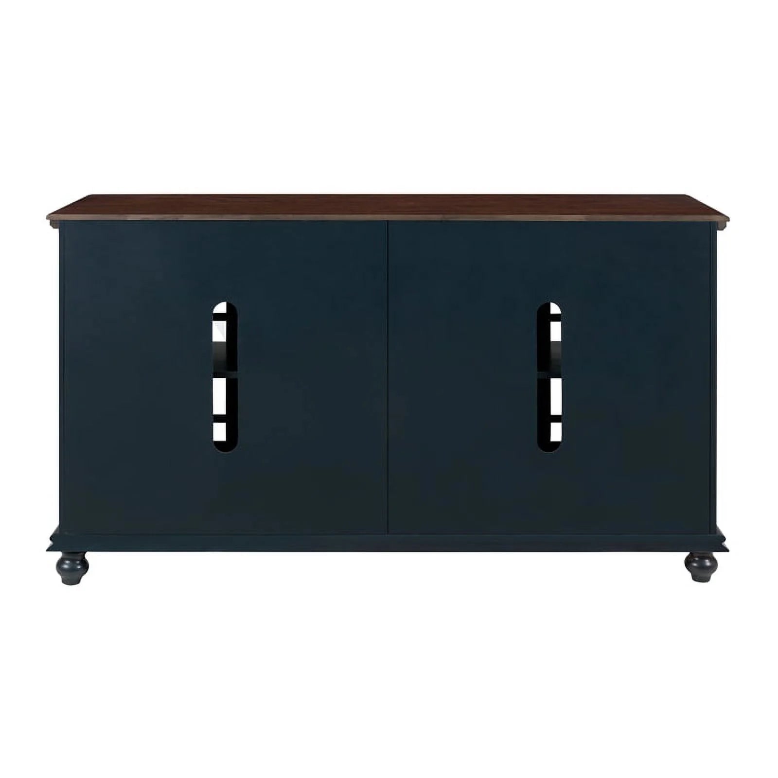 63" TV Stand Catalina Blue with Coffee Walnut Top V474802