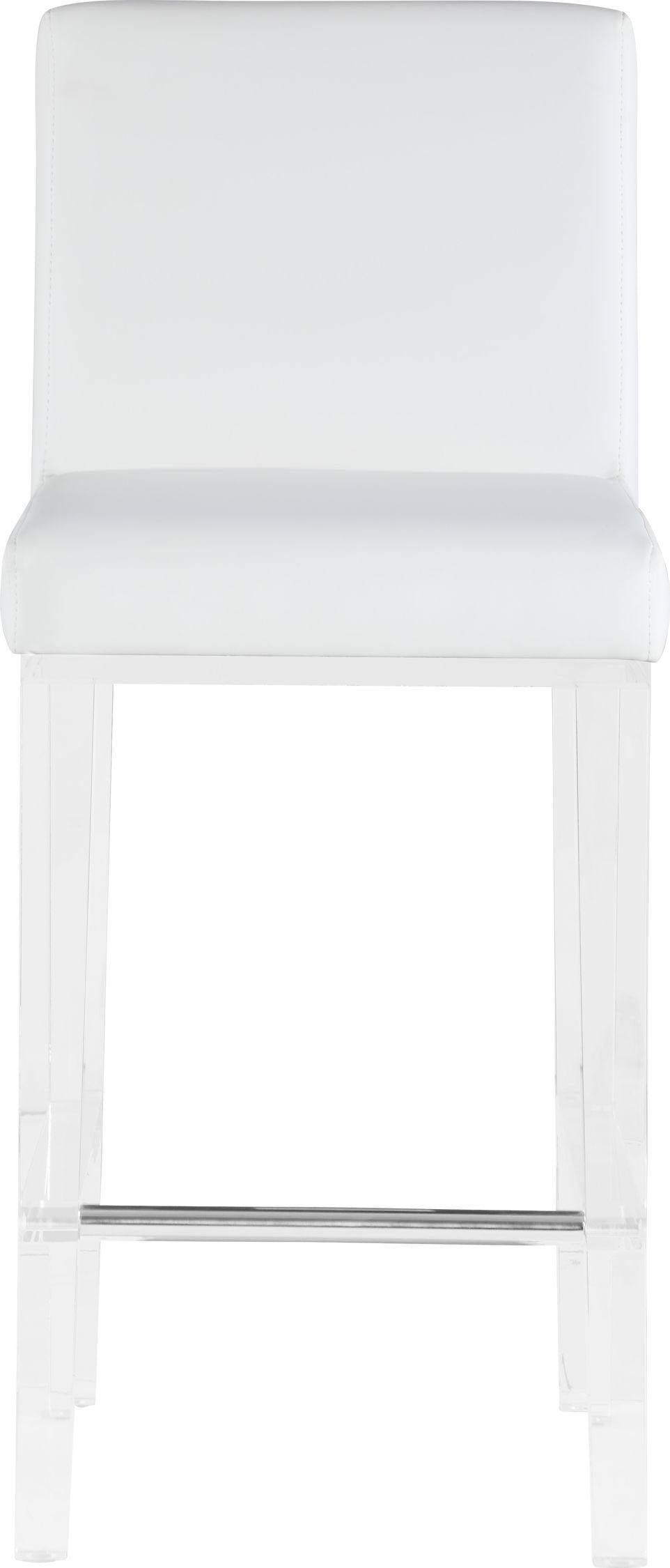 White Counter Stool with Solid Acrylic Legs E527197