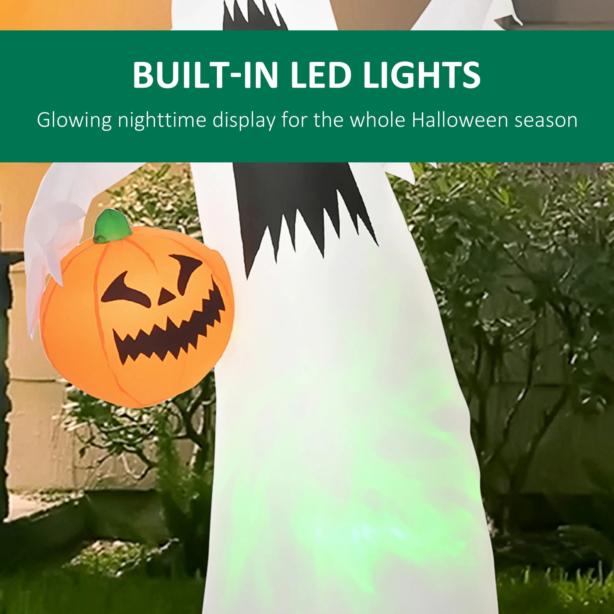 Halloween Inflatables Ghost with Pumpkin LED Yard Decor Z265