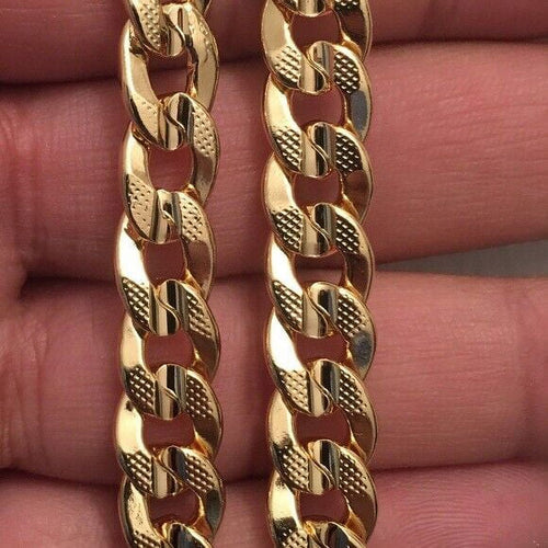 10mm 20" Gold Plated Brass Cuban Chain Necklace N20680