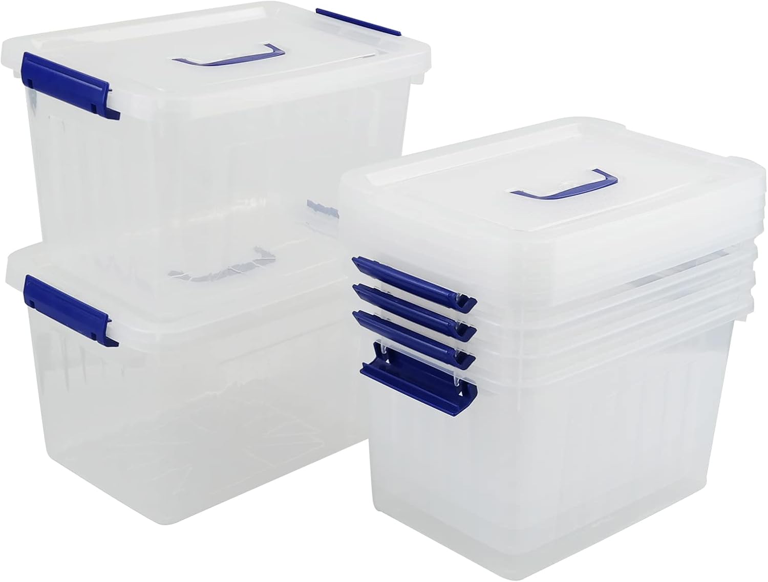 10 L Clear Plastic Storage Box with Handle, 6-Pack O10477