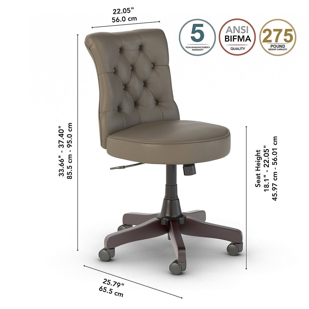 Cream Fabric Tufted Office Chair M96531