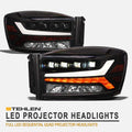 Full LED Sequential Quad Projector Headlights (Black) N61457