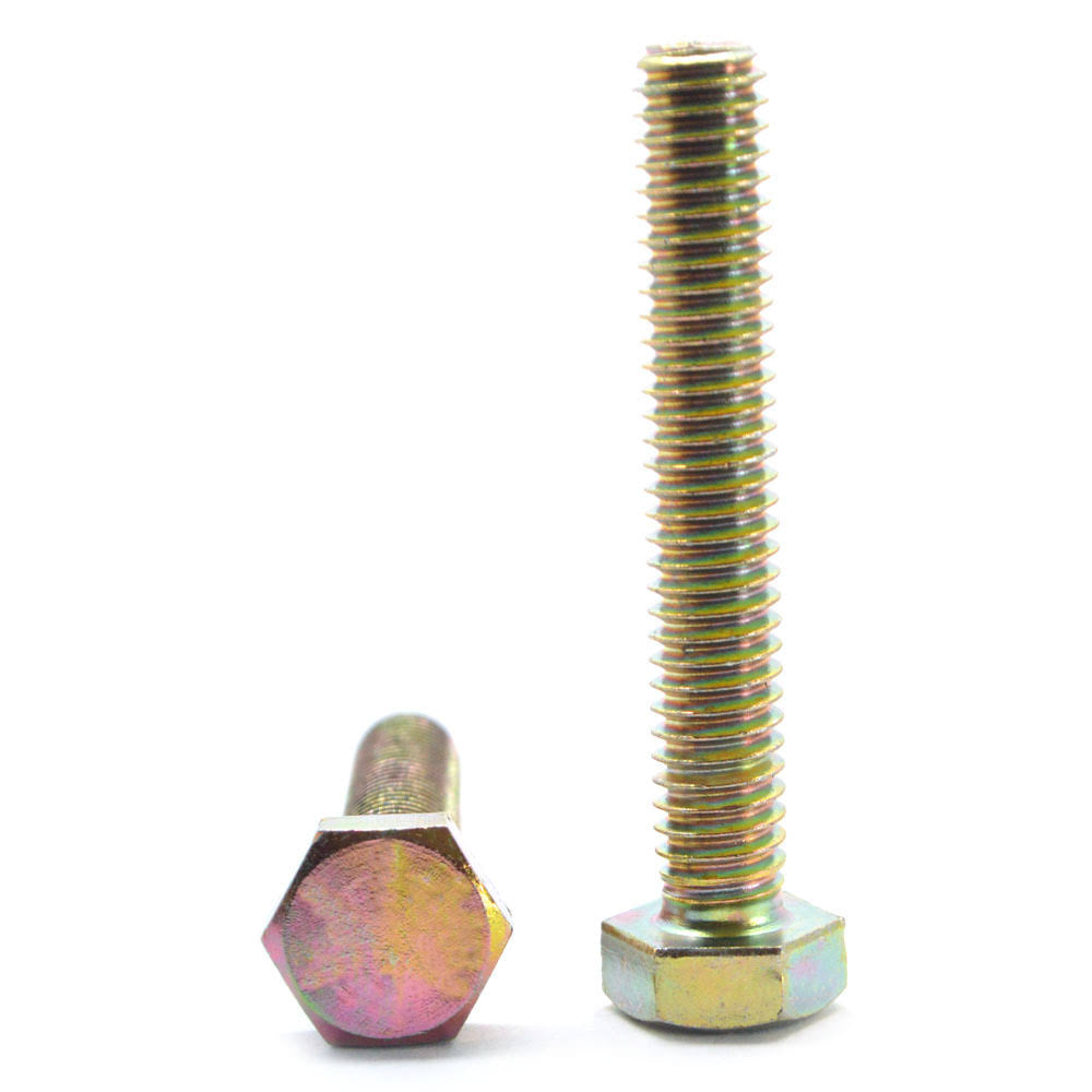 1-8 x 3 1/2 Coarse Thread Grade 8 Hex Tap Bolt Alloy Steel Yellow Zinc Plated T11381