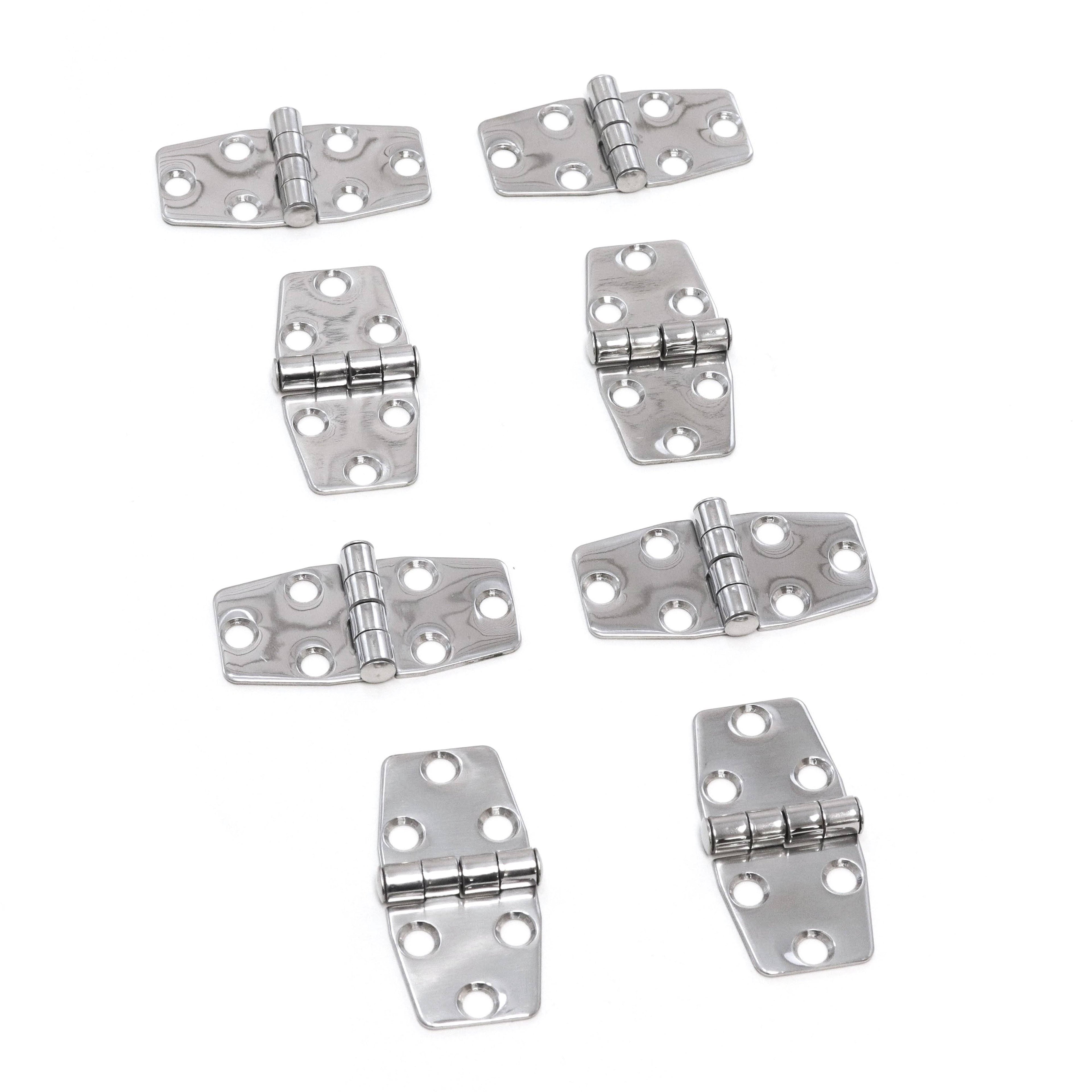Polished Stainless Steel Marine Grade Door Hinges 3 x 1.5 Inches Set of 8 W620