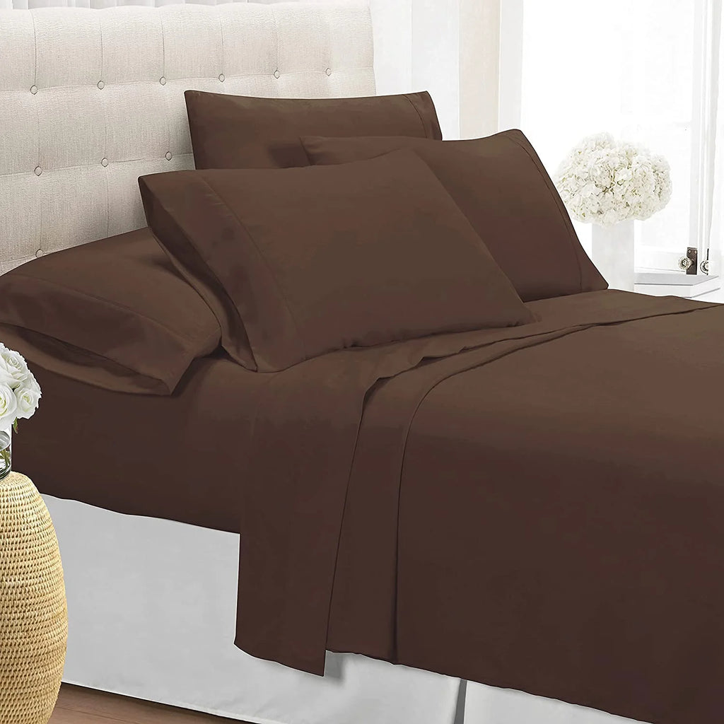 Queen Size 6 Piece 100% Egyptian Cotton Bed Sheet Set C6660