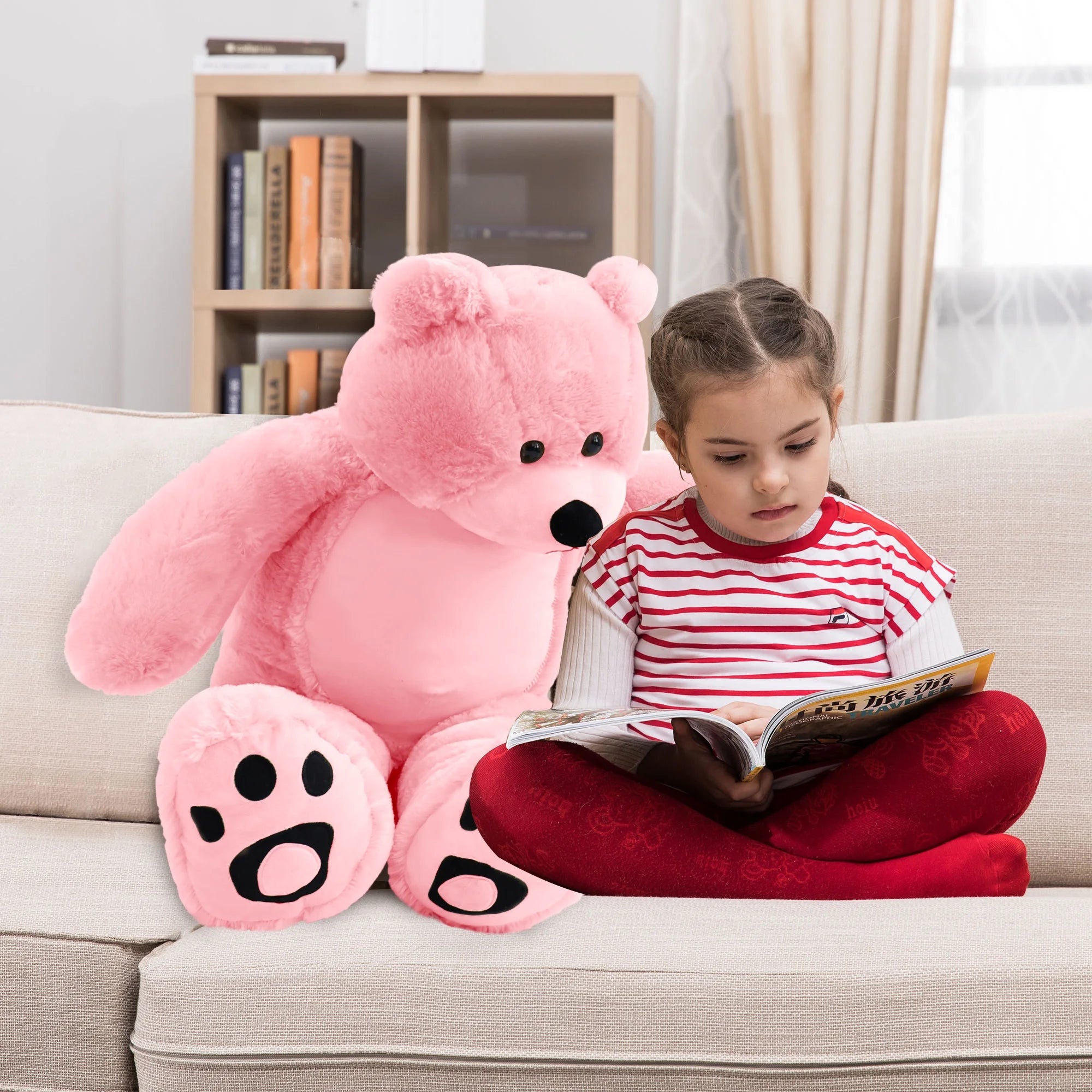 Pink 36 Inches Giant Teddy Bear Plush Toy V45789