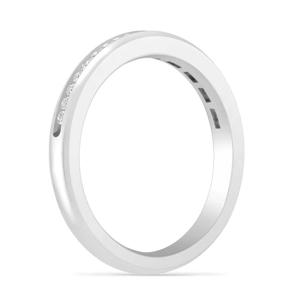 10K White Gold Diamond Stackable Band I1988