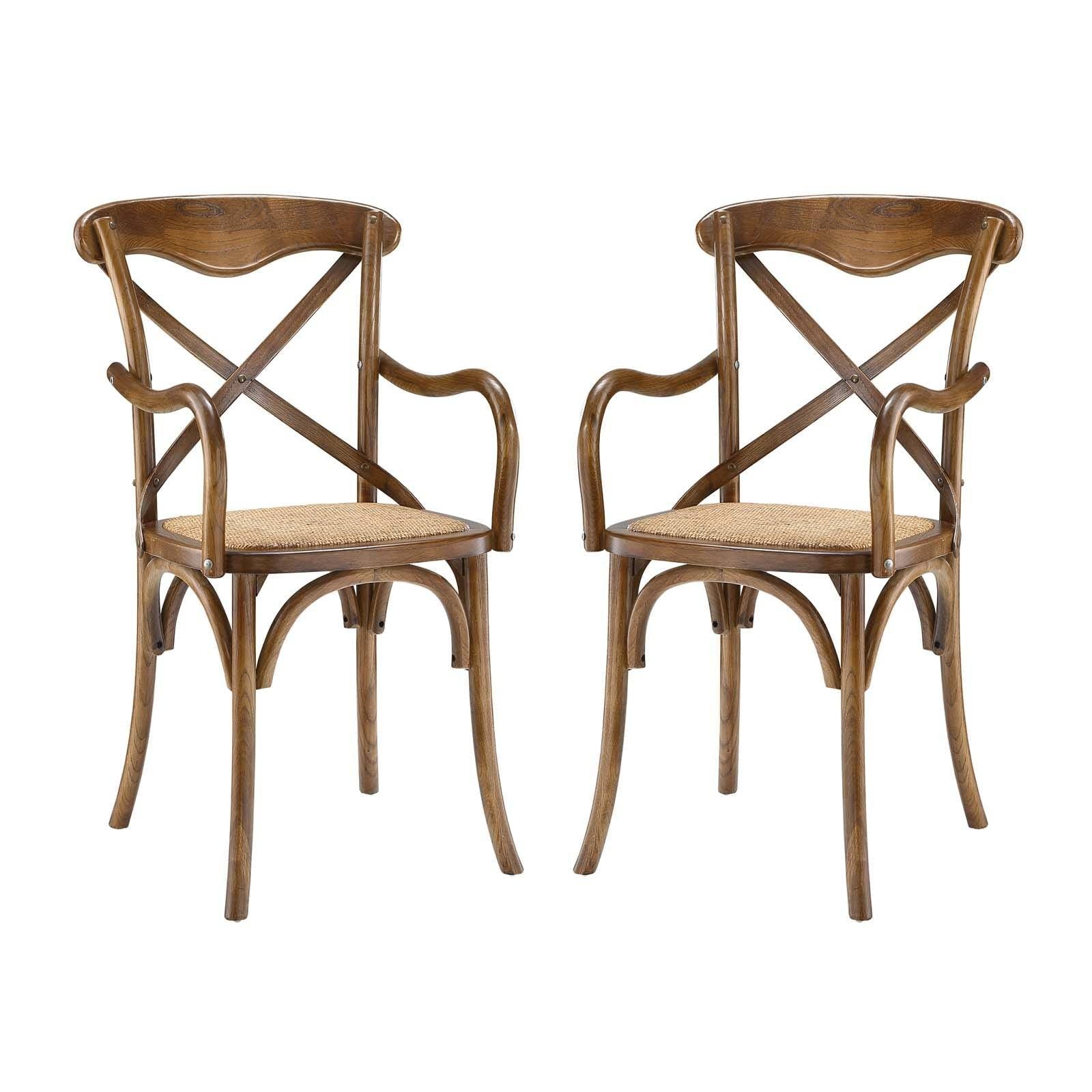 Walnut Dining Armchair Set of 2 N4844