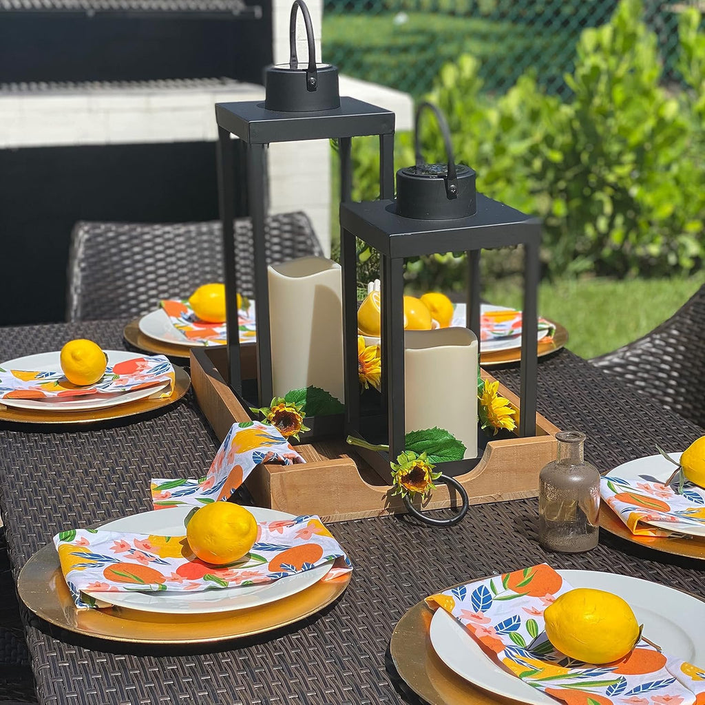 Matte Black Metal Candle Holder Lantern Y4543