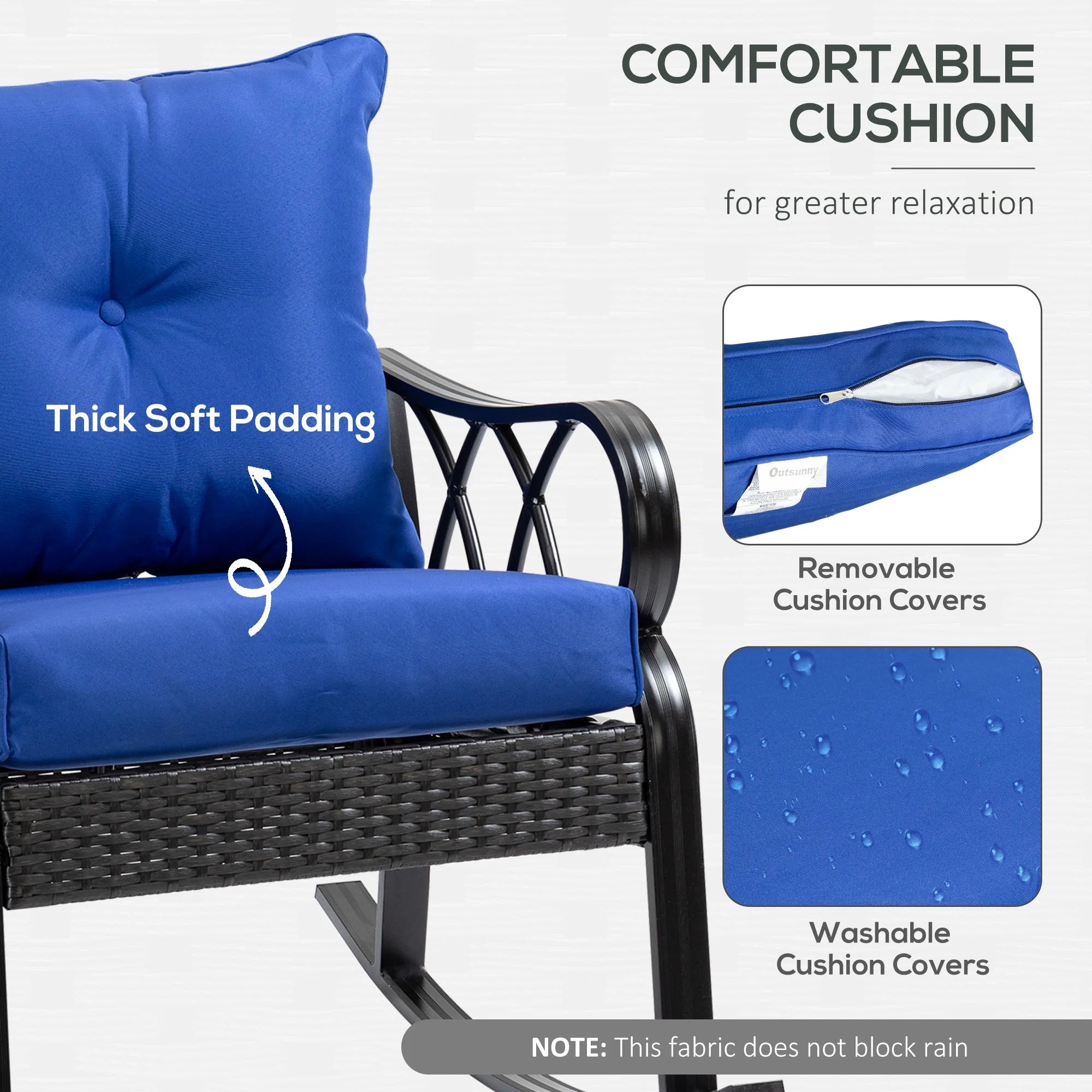 Rattan Rock Chair with Aluminum Frame D5644