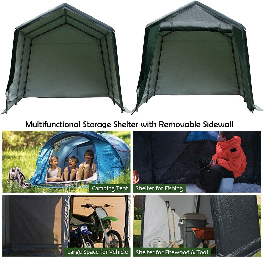7 Ft x 12 Ft Outdoor Carport Patio Storage Shelter Metal Frame and Waterproof Ripstop Cover N794