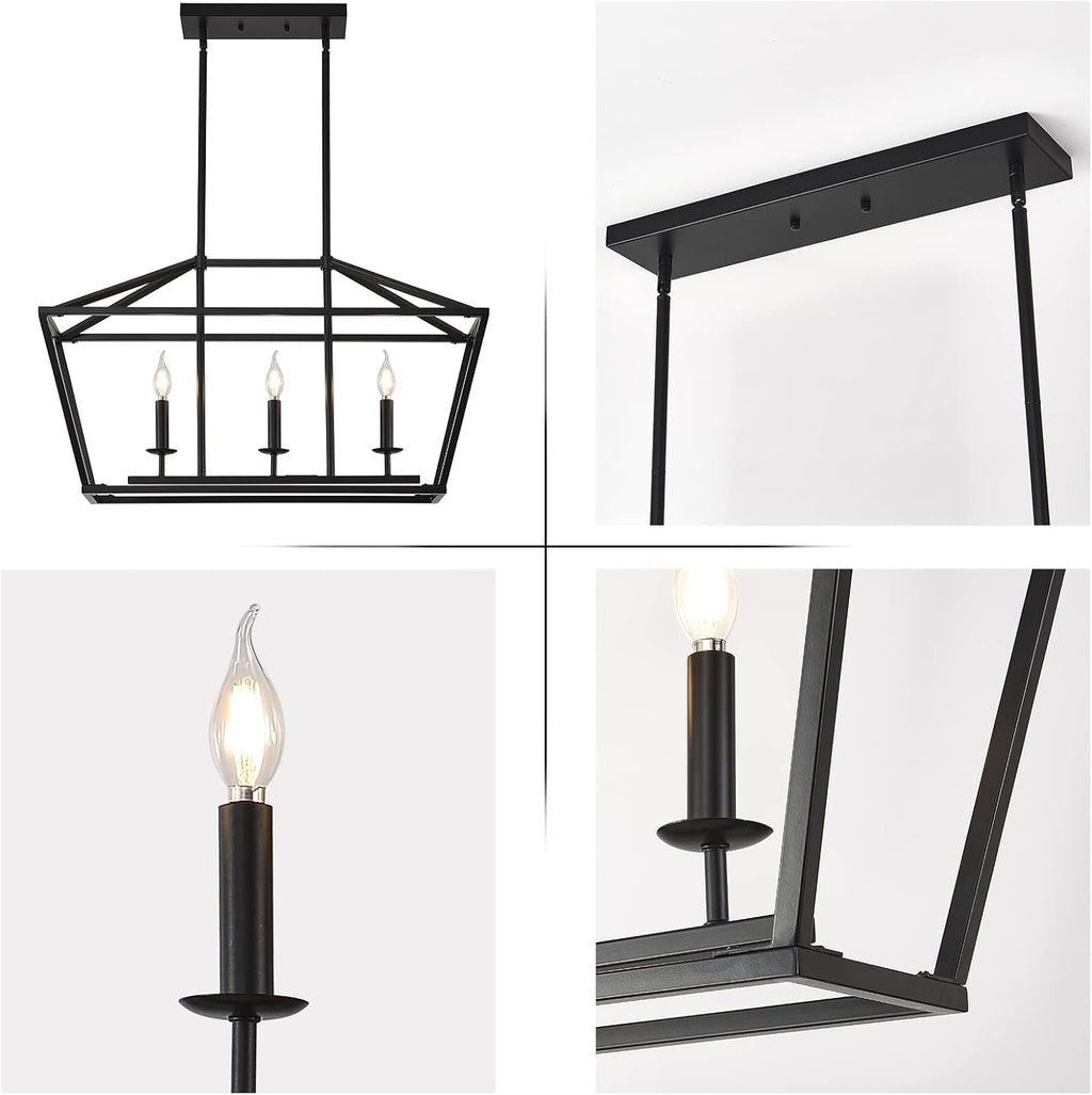 3-Light Black Farmhouse Chandelier R70347