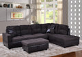 Microfiber with Faux Leather Sofa Set with Ottoman T39511