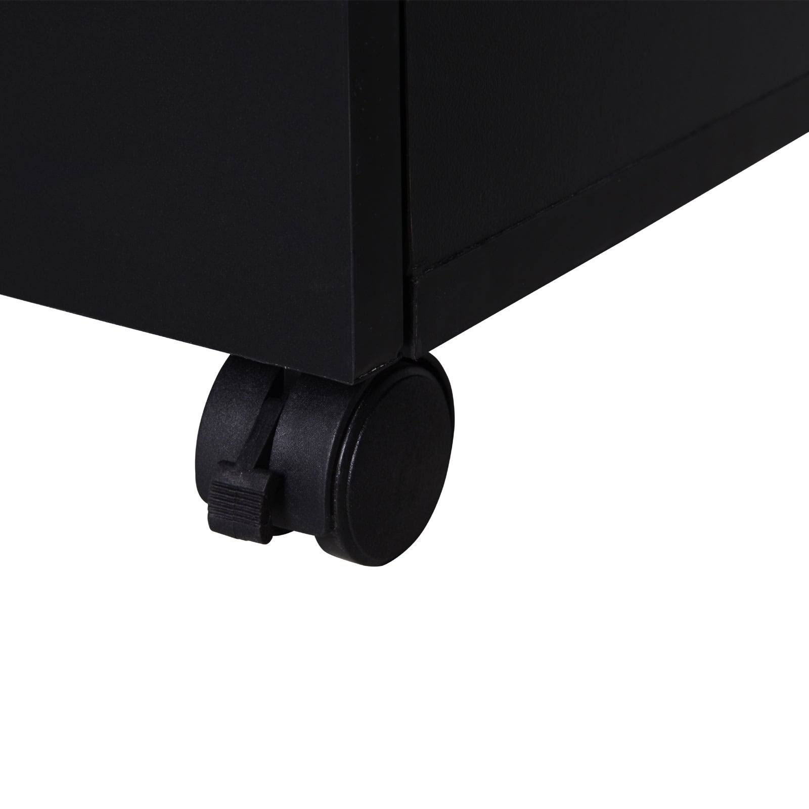 Black Wood Grain 3 Drawer Rolling File Cabinet G587516