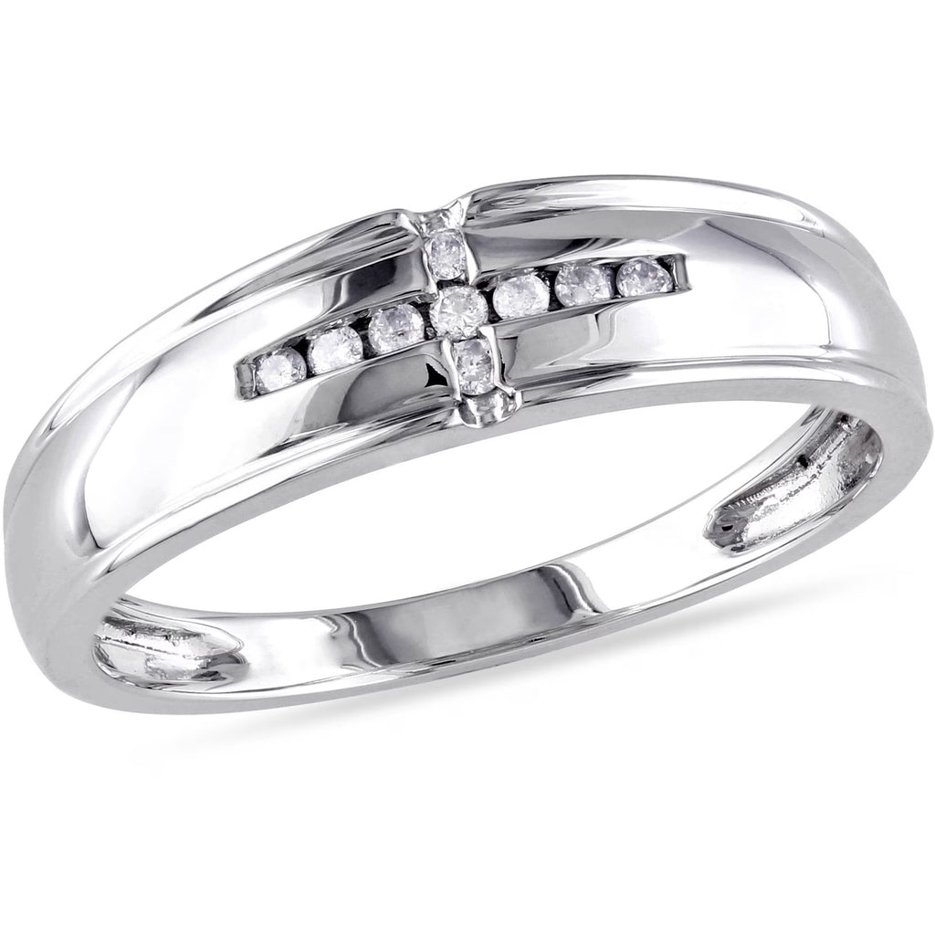 10kt White Gold Diamond-Accent Wedding Band W509411