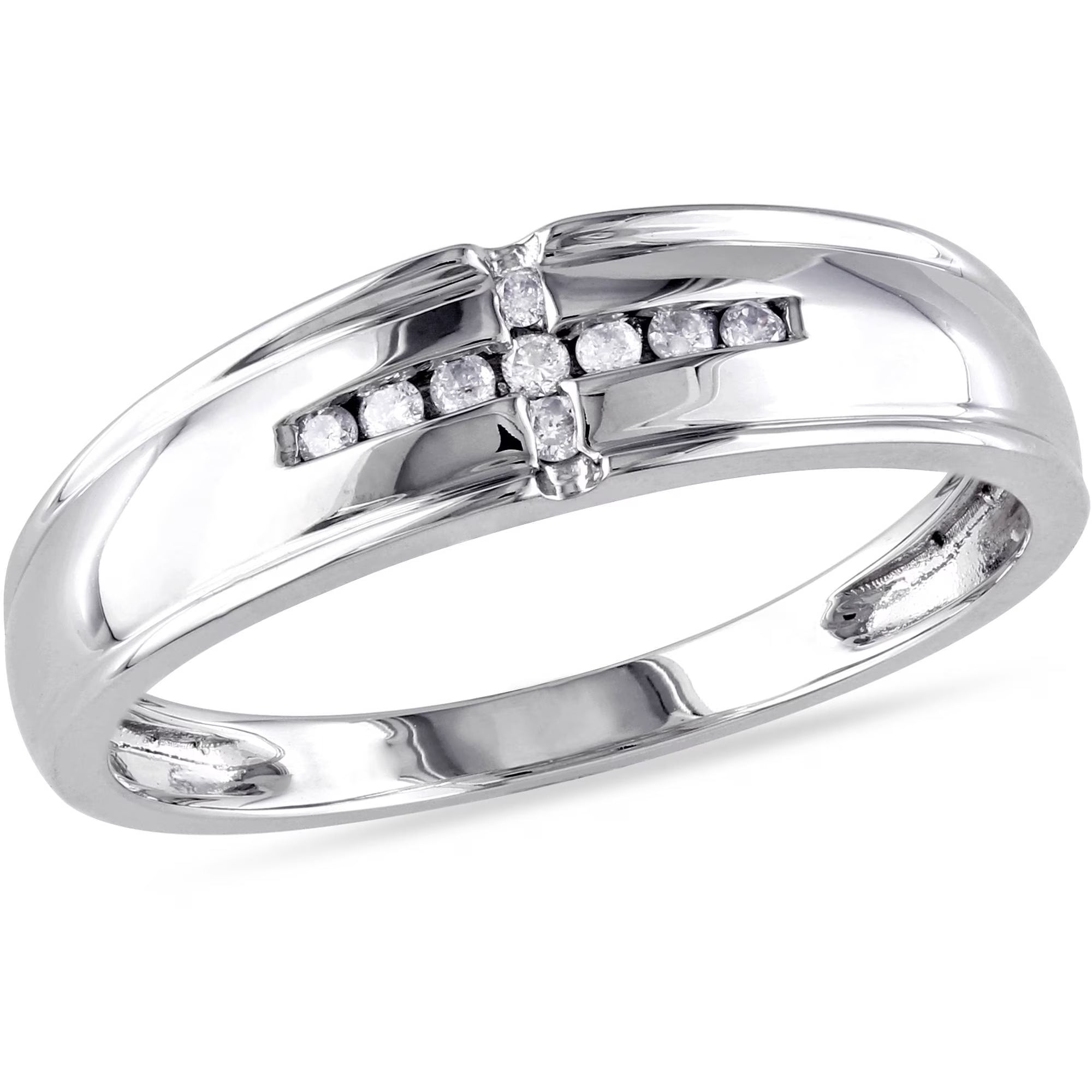 10kt White Gold Diamond-Accent Wedding Band W509411