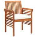 4 pcs Solid Wood Acacia Patio Dining Chairs with Cushions J52547