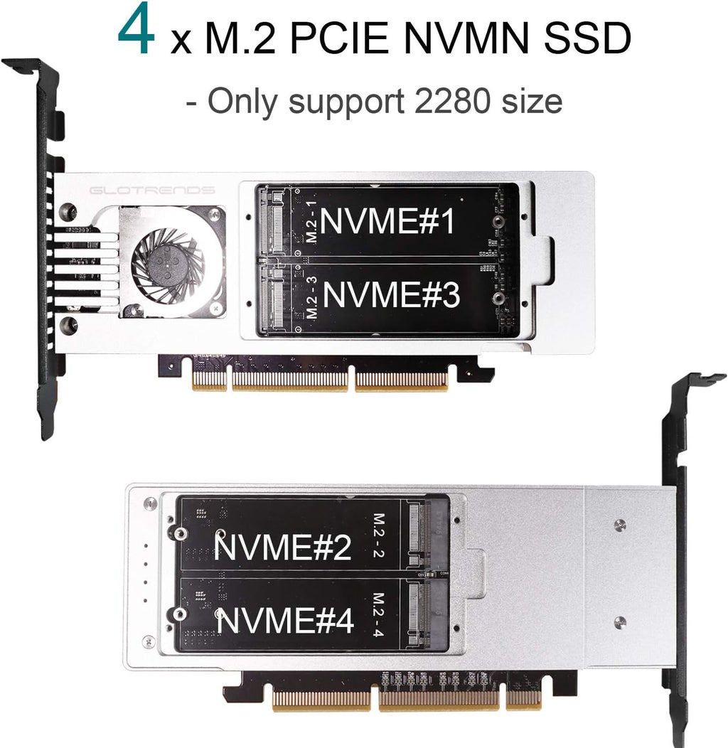 4-Bay M.2 NVME Adapter with PCIE 3.0 X8 Bandwidth G162671