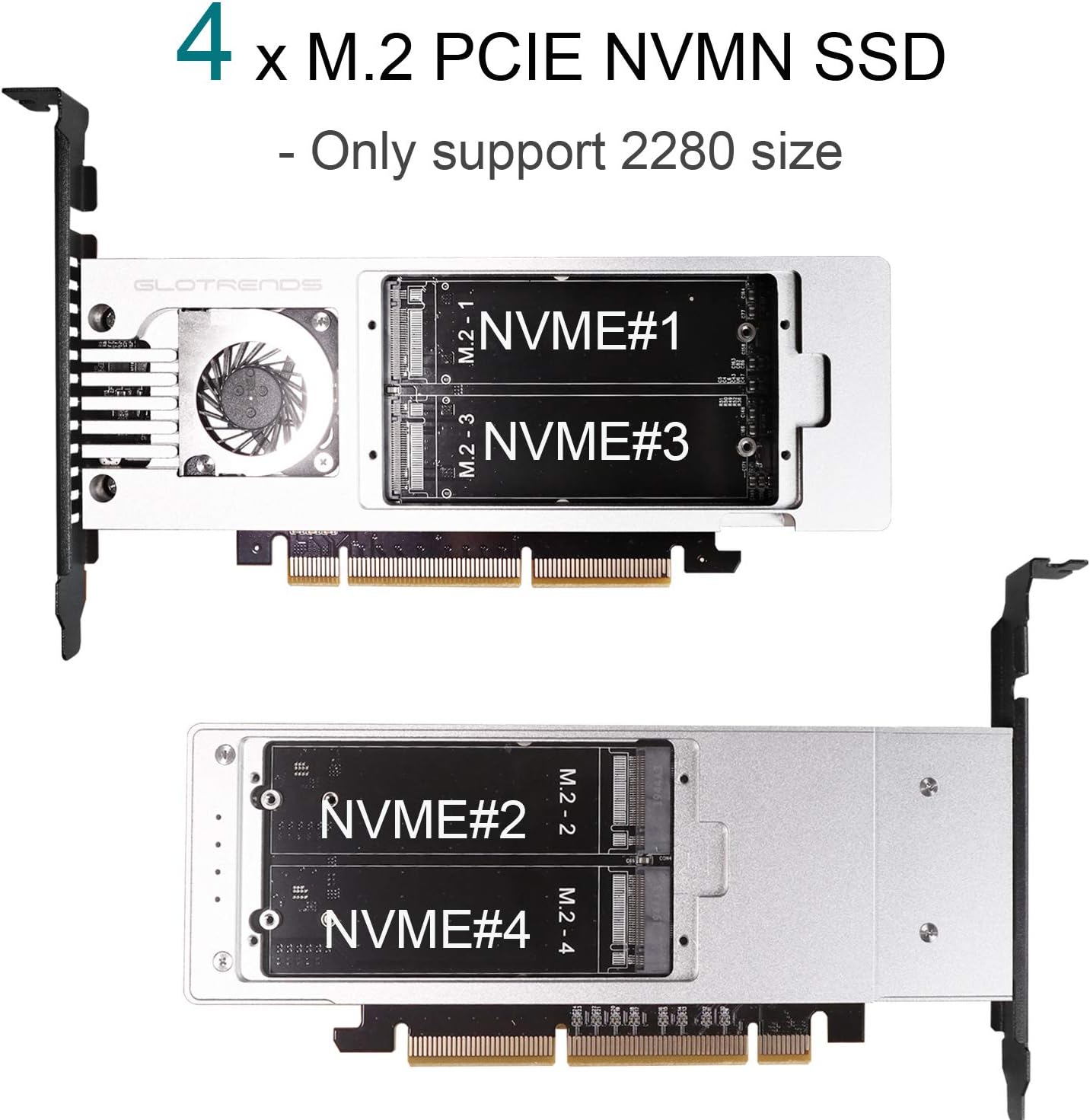 4-Bay M.2 NVME Adapter with PCIE 3.0 X8 Bandwidth G162671