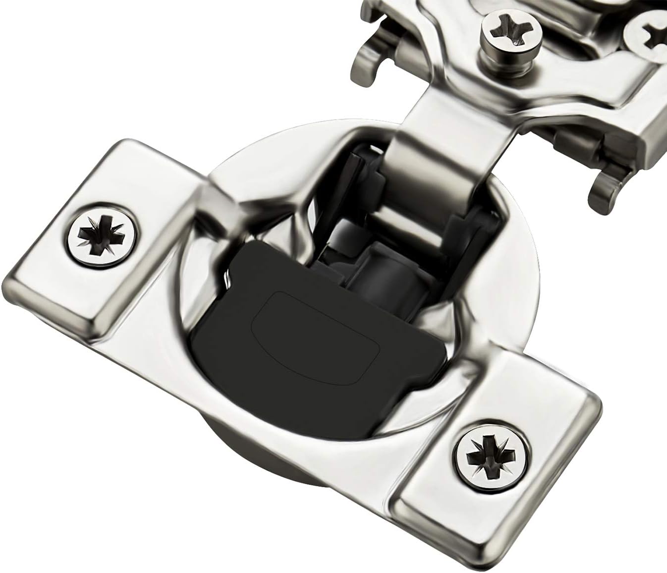 32 Pack 16 Pairs 1/2 inch Overlay Soft Close Hinges Satin Nickel Stainless Steel Concealed Hinge D918666