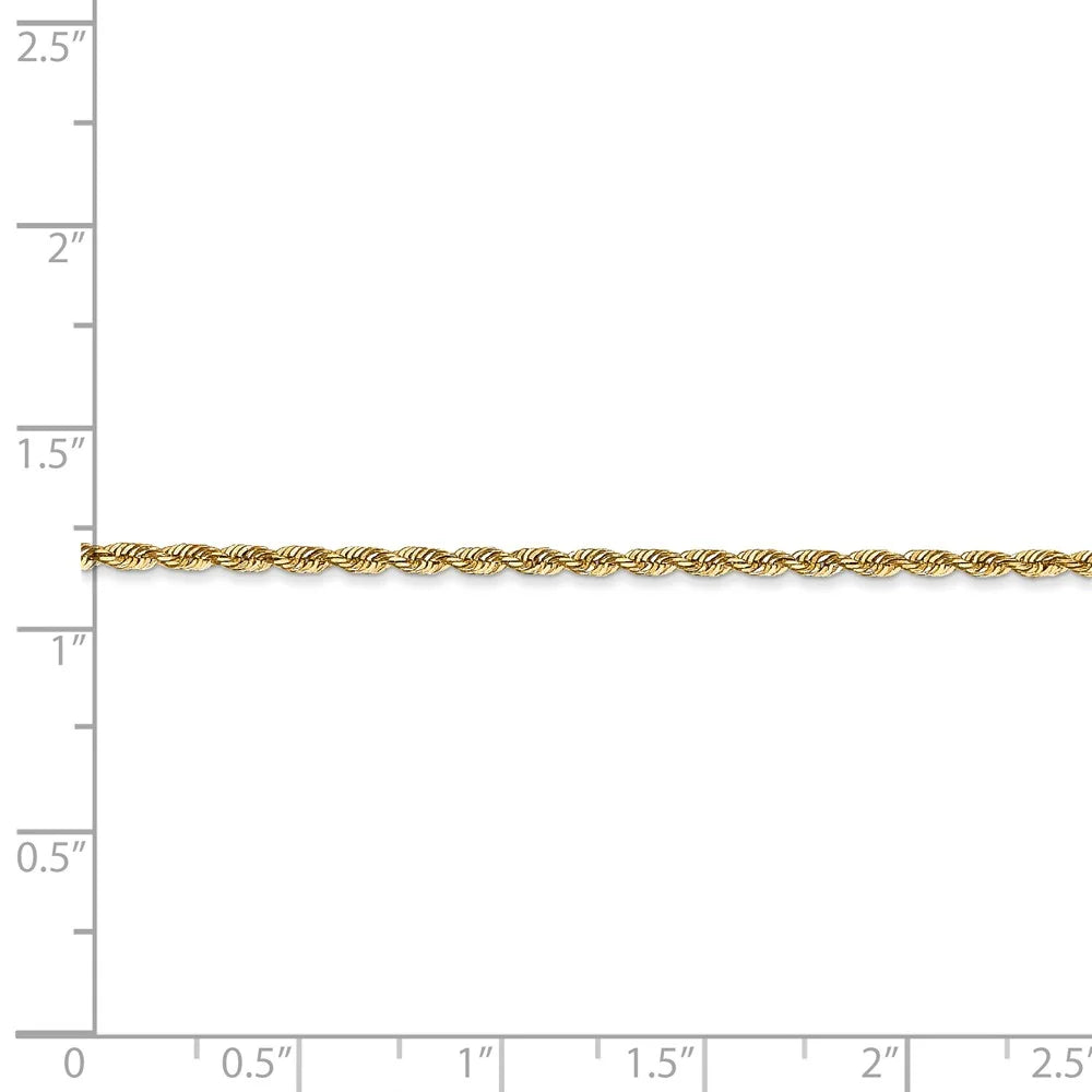 14kt Yellow Gold Diamond Cut Rope Chain 30 inch Lobster Clasp N270