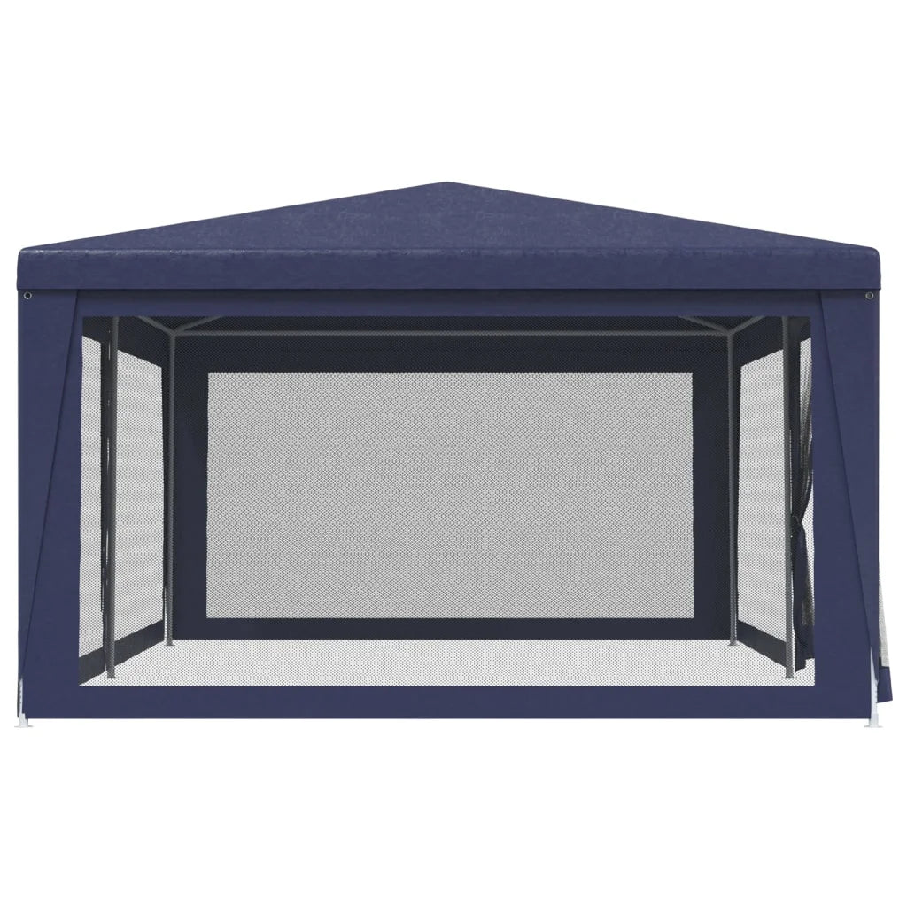 Party Tent with 6 Mesh Sidewalls Blue 19.7'x13.1' HDPE S263365