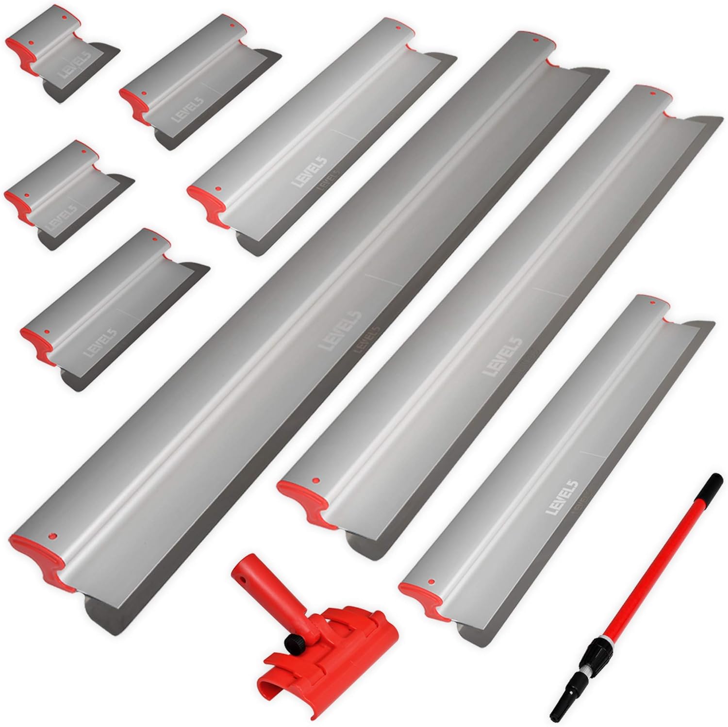 Ultimate Skimming Blade Set Smoothing/Knockdown Drywall Knife Extruded Aluminum & European Stainless Steel Construction High-Impact End Caps P13508