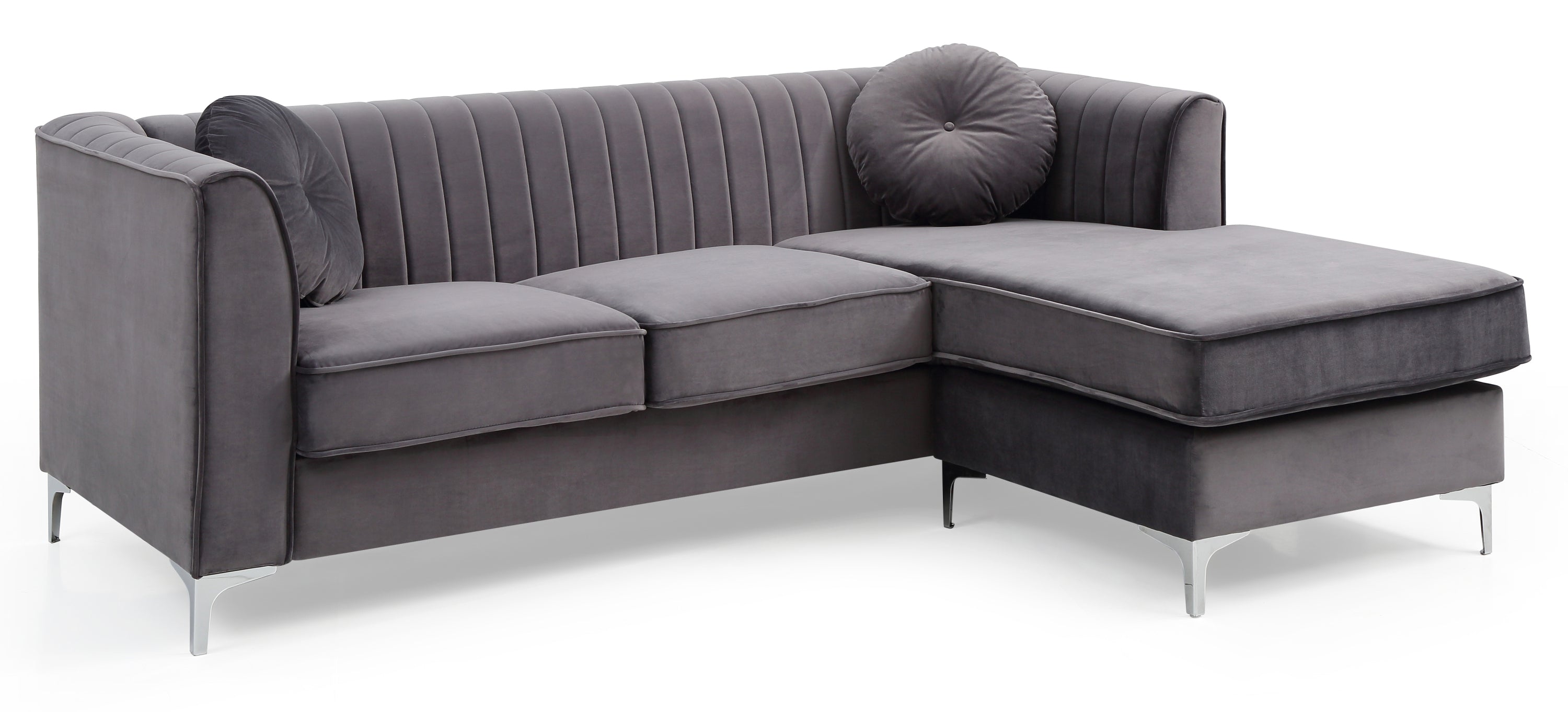 Gray Sectional Sofa Chaise O669