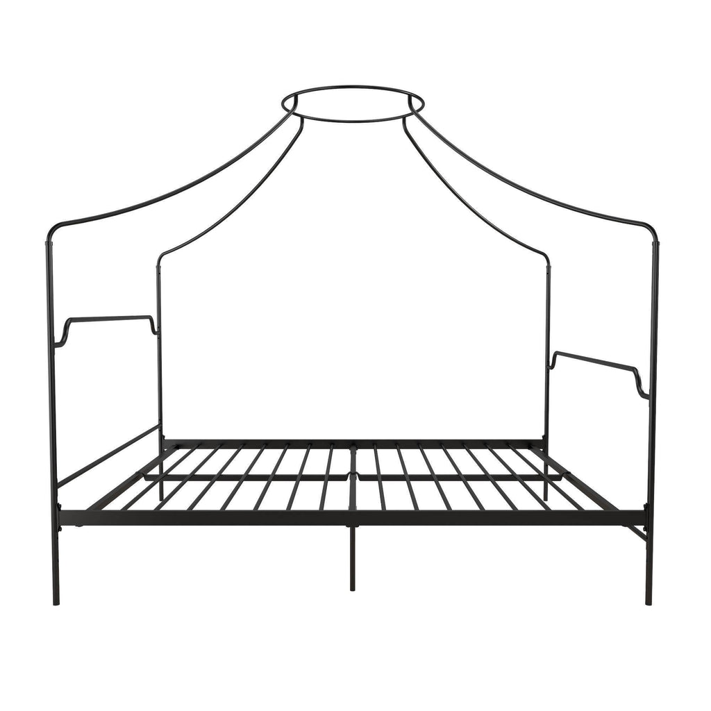 Black Metal Canopy Queen Size Bed V4926