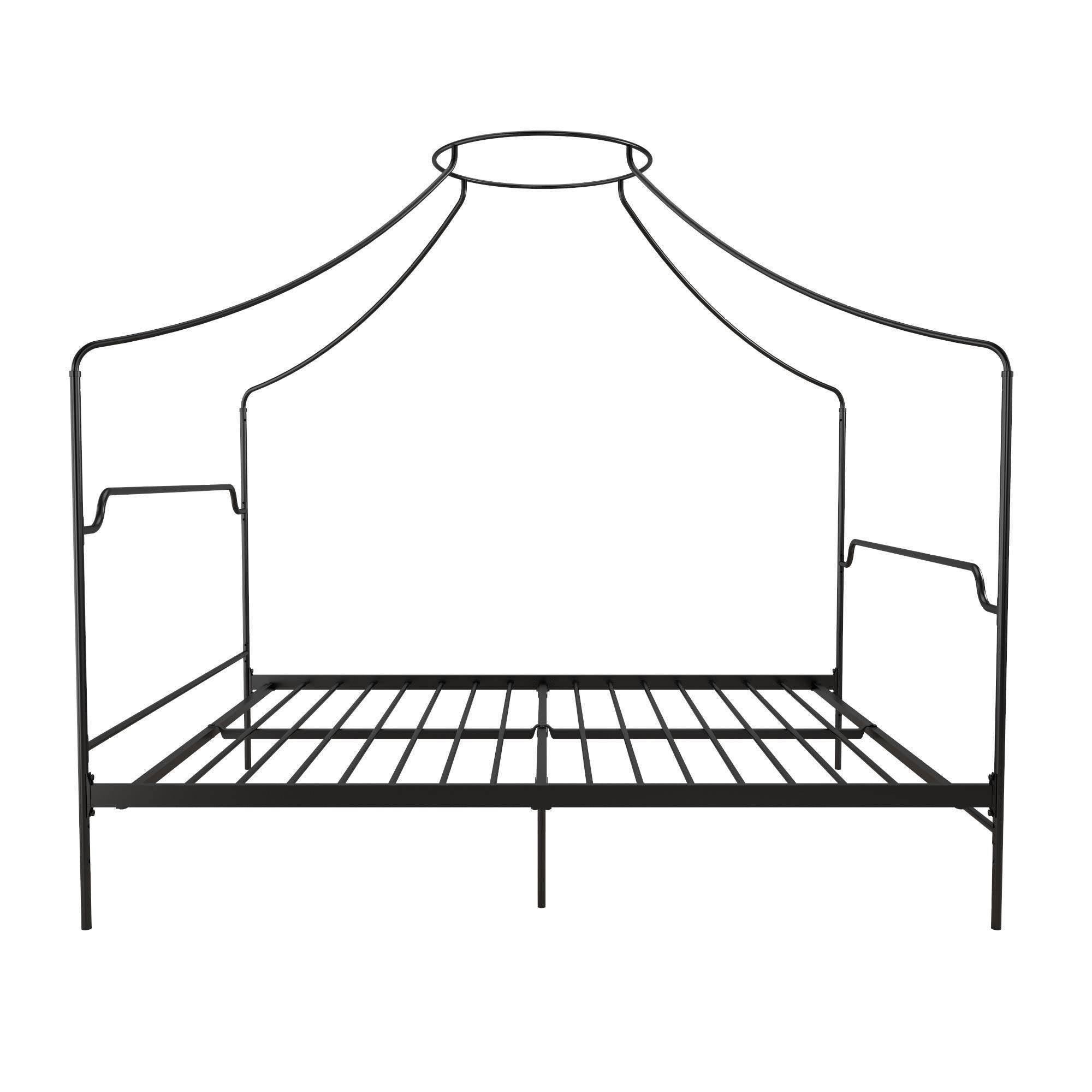 Black Metal Canopy Queen Size Bed V4926