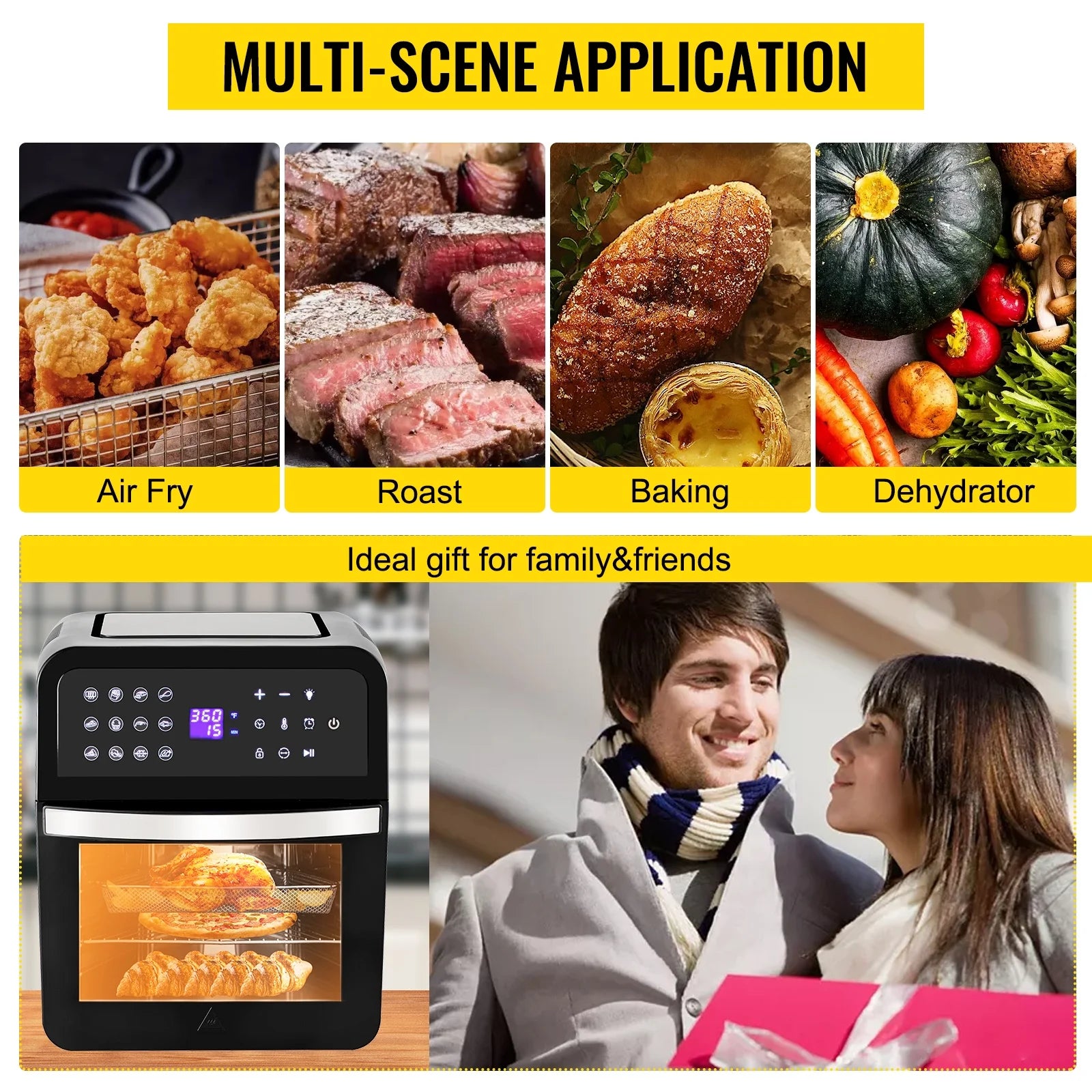 13QT 1700W Convection Toaster Pizza Oven Air Fryer A73437
